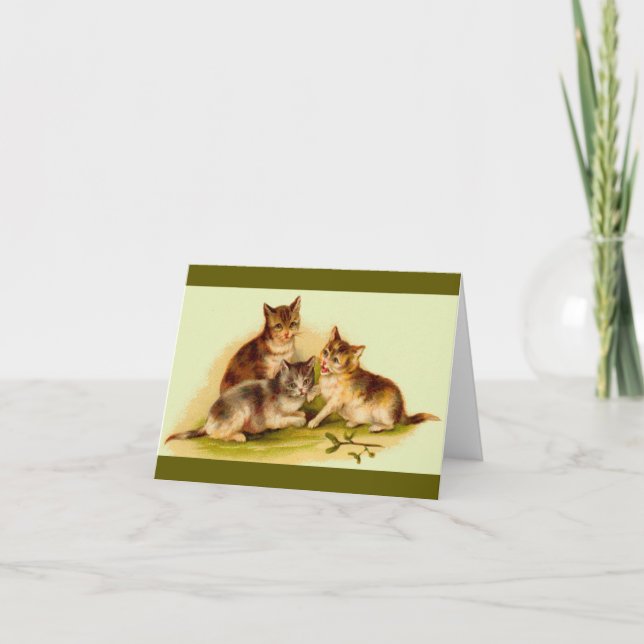 Victorian kittens note card (Front)