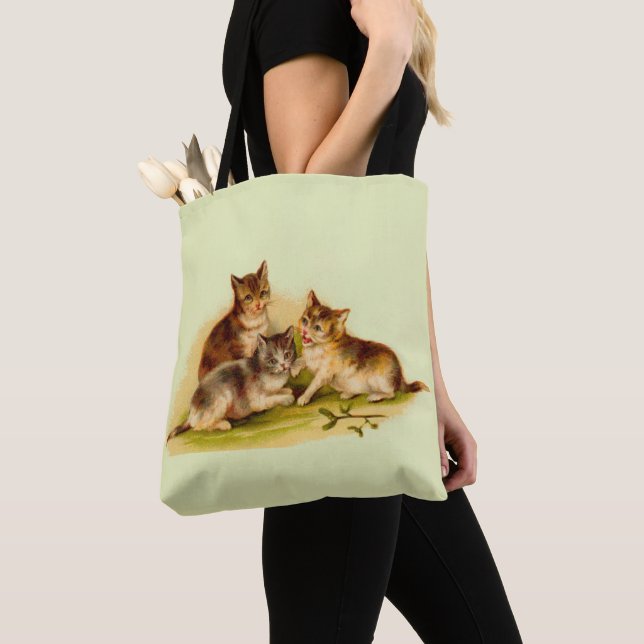 Victorian kittens tote bag (Close Up)
