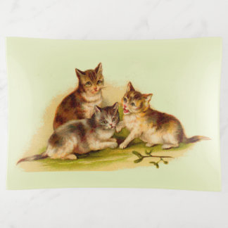 Victorian kittens trinket tray