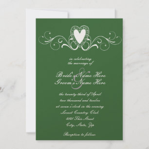 Victorian Lace Heart Wedding Invitation