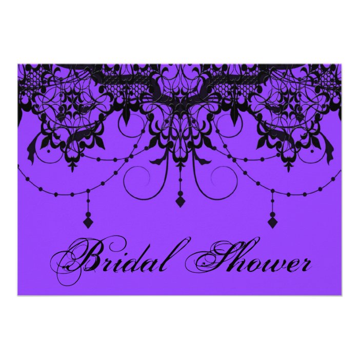 Victorian Lace Purple Bridal Shower Invitation