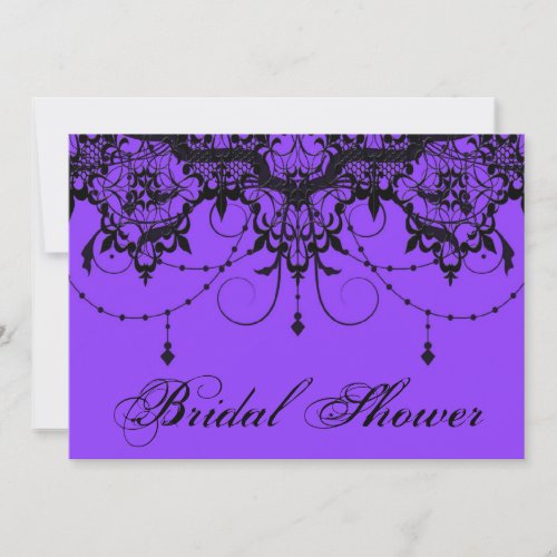 Victorian Lace Purple Bridal Shower Invitation