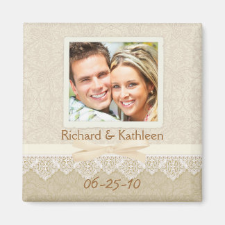 Victorian Lace - Save the Date Square Magnet