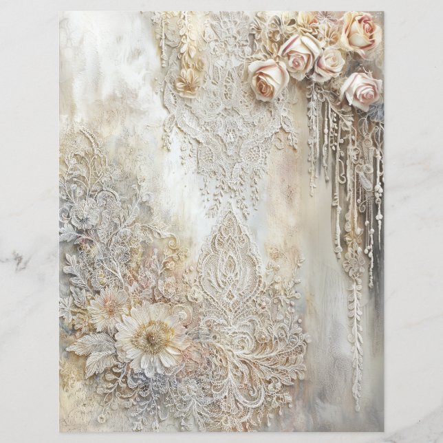 Victorian Lace Scrapbook Sheet (Front)