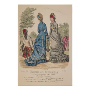 Victorian Ladies and Girl in a Park Vintage Ad Poster