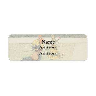 Victorian Ladies Croquet Vintage Garden Party Label