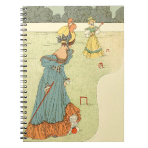 Victorian Ladies Croquet Vintage Garden Party Notebook