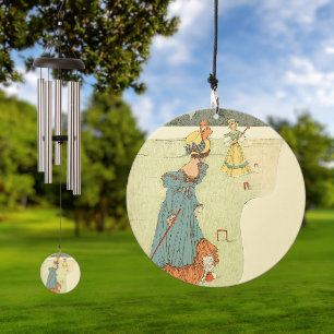 Victorian Ladies Croquet Vintage Garden Party Wind Chime