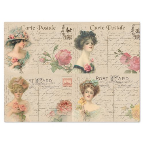 Victorian Ladies Fashion Decoupage CraftsWrapping Tissue Paper