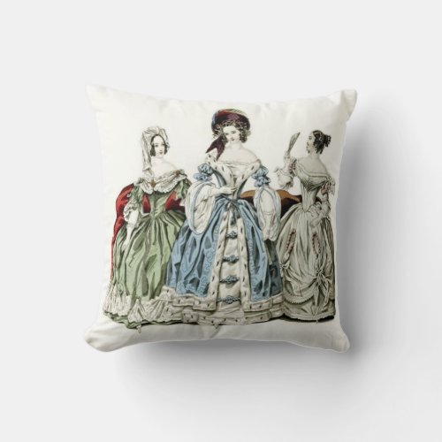 Victorian Ladies Fashion Throw Pillow