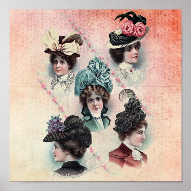 Victorian Ladies Hats Fashion Show Poster (Front)