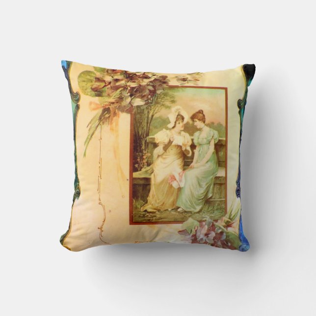 Victorian Ladies in the Garden Photo Design Pillow (Front)