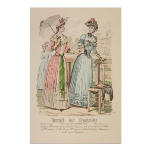 Victorian Ladies Longchamps Paris Vintage Ad Poster
