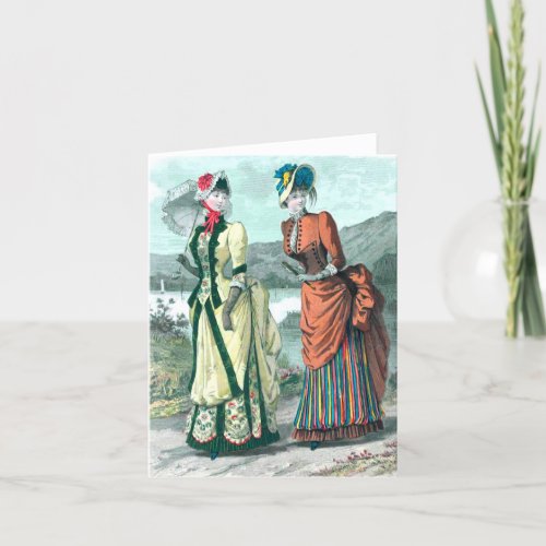 Victorian Ladies Out for a Stroll Blank Note Card