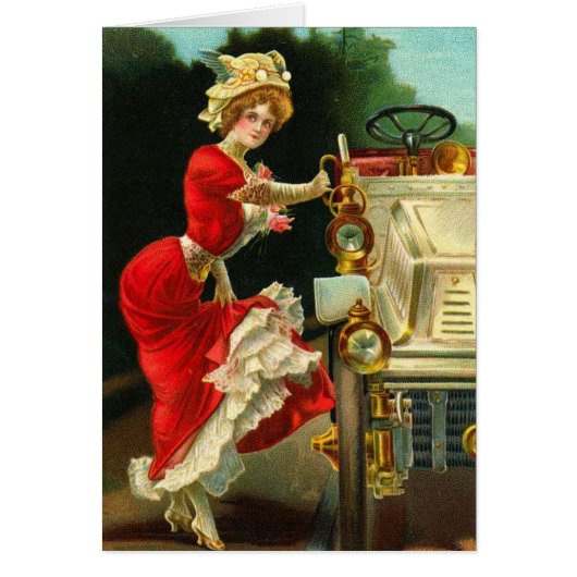 Victorian Lady and Her Automobile Cards (Front)