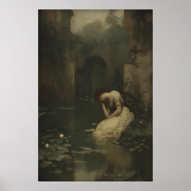 Victorian Lady by the Water Digital Printable Poster (Front)
