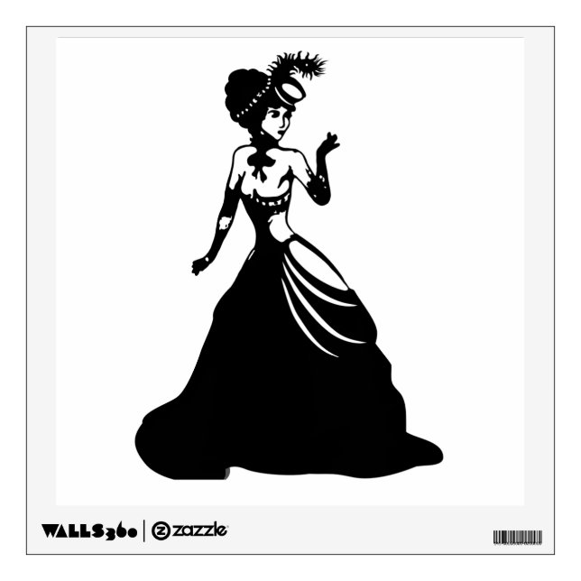 Victorian Lady Cameo Silhouette Wall Sticker (Front)