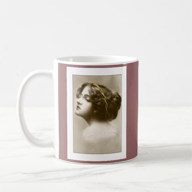 victorian lady cameo style pose coffee mug (Left)