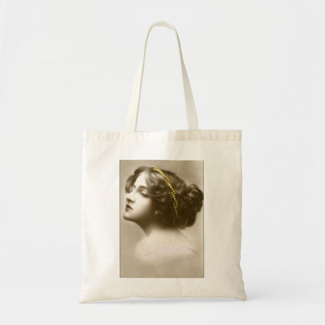 victorian lady cameo style pose tote bag (Front)