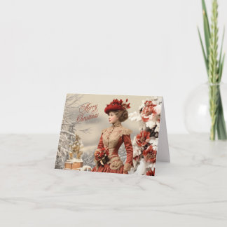 Victorian Lady Christmas Card