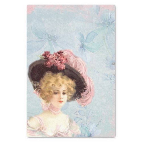 Victorian Lady in Feathered Hat Tissue Paper