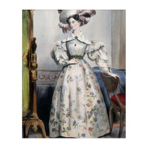 Victorian Lady in Floral Skirt - Elegant Vintage A Acrylic Print