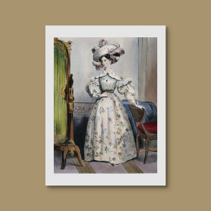 Victorian Lady in Floral Skirt - Elegant Vintage A Poster