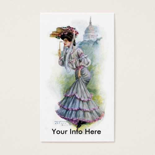 Victorian Lady in Lavender Dress Business Card Templates