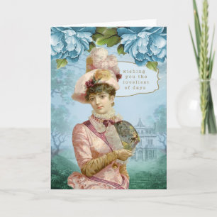 Victorian Lady in Pink Card