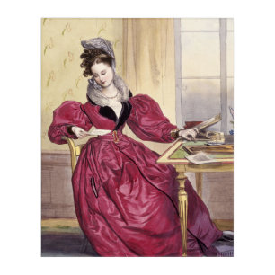 Victorian Lady in Red - Elegant Vintage Art Print