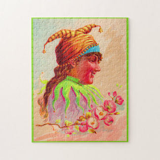 Victorian lady jester jigsaw puzzle