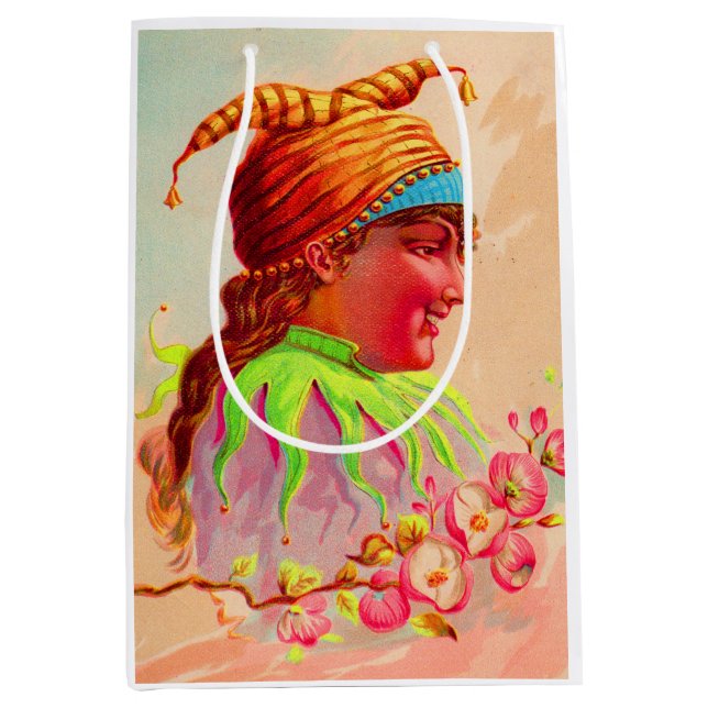 Victorian lady jester medium gift bag (Front)