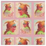 Victorian lady jester print fabric