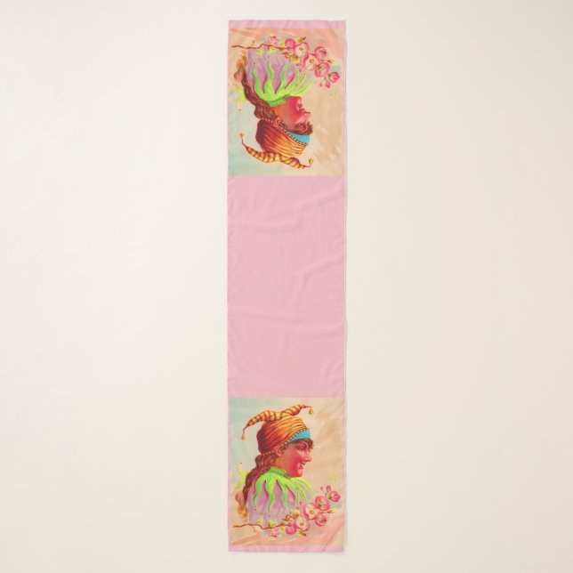 Victorian lady jester print scarf (Front)