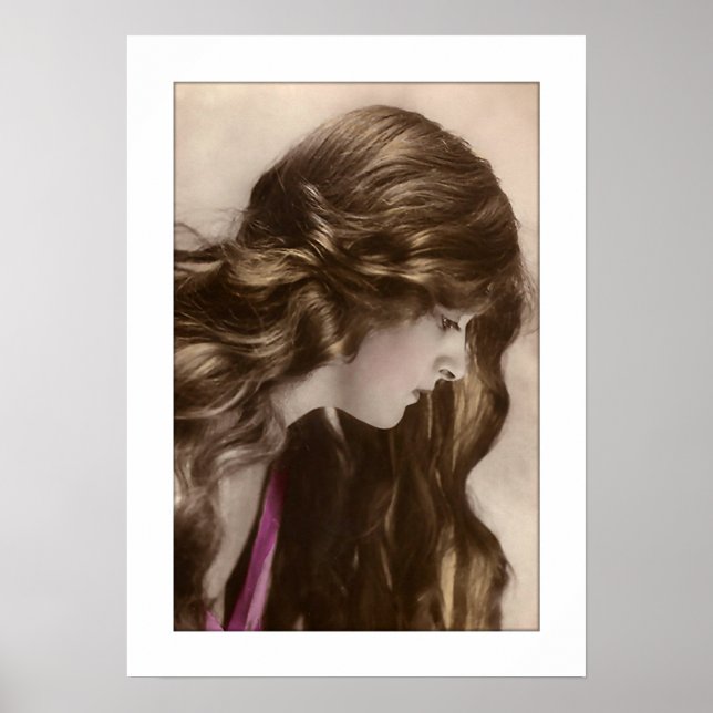 victorian lady, long hair profile poster (Front)