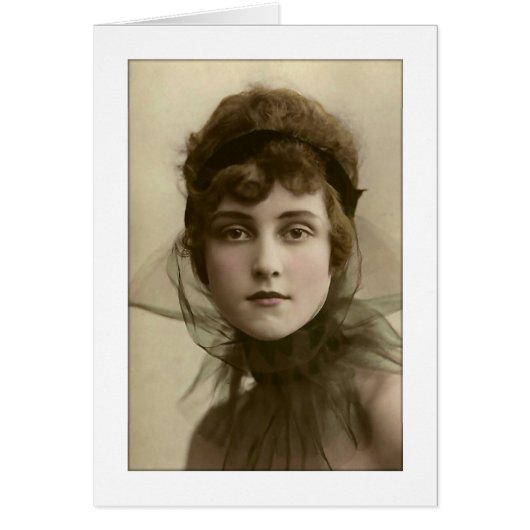 victorian lady net high collar cards (Front)
