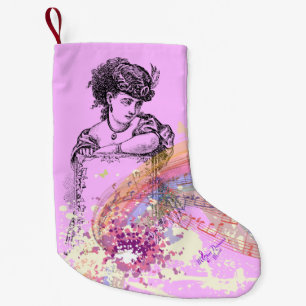 Victorian Lady Pink ColorSplash Christmas Stocking