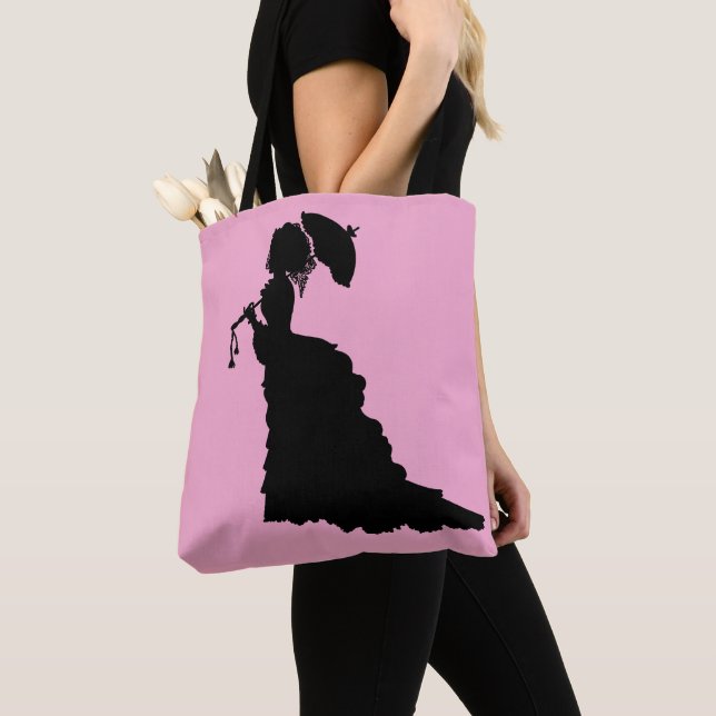 VICTORIAN LADY PINK TOTE BAG (Close Up)