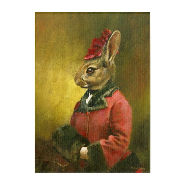 Victorian Lady Rabbit Acrylic Wall Art (Front)