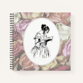 Victorian Lady Reading Notebook