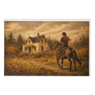 Victorian Lady Rider Faux Canvas Print
