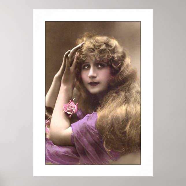 victorian lady sweet rose long hair poster (Front)
