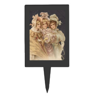 Victorian Lady Vintage Christmas Cake Topper 