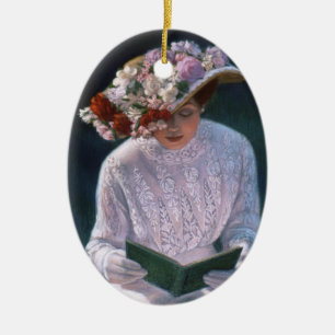 Victorian Lady Vintage Floral Christmas Ornament