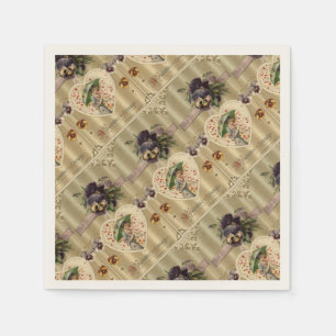 Victorian Lady Vintage Valentine's Day Paper Napkins