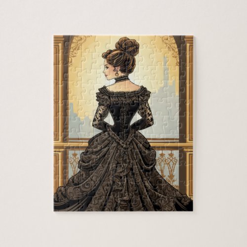 Victorian Lady With Evening Dresses Jigsaw Puzzle
