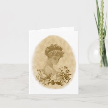 Victorian Lady With Flowers Note Card by DesignsbyLisa at Zazzle