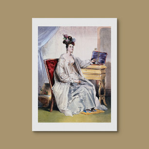 Victorian Lady with Jewelry Box - Elegant Vintage  Poster
