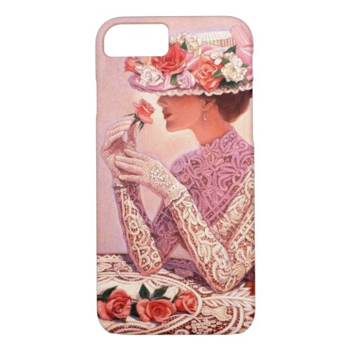 Victorian Lady with Rose iPhone 7 Case