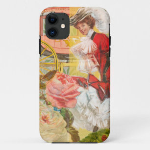 Victorian Lady Woman Elegant Rich Red Illustration iPhone 11 Case